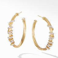 Helena Large Hoop Earring in 18K Yellow Gold with Diamonds