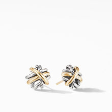 Load image into Gallery viewer, Crossover Stud Earrings with 18K Yellow Gold
