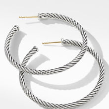 Load image into Gallery viewer, Medium Cable Hoop Earrings
