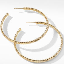 Load image into Gallery viewer, Large Cablespira Hoop Earrings in 18K Yellow Gold
