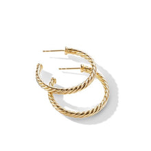 Load image into Gallery viewer, Cablespira Hoop Earrings in 18K Yellow Gold

