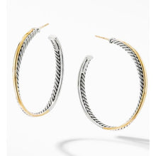 Load image into Gallery viewer, Crossover XL Hoop Earrings with 18K Yellow Gold
