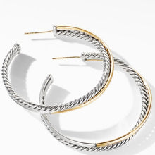 Load image into Gallery viewer, Crossover XL Hoop Earrings with 18K Yellow Gold
