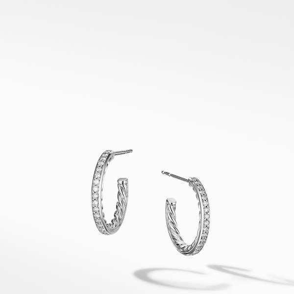 Extra-Small Hoop Earrings in with Pave Diamonds