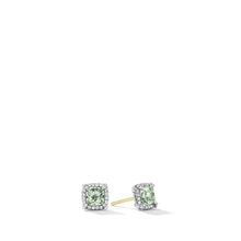 Load image into Gallery viewer, Petite Chatelaine Pave Bezel Stud Earrings with Ameythst and Diamonds

