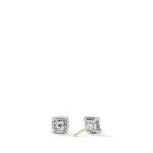 Load image into Gallery viewer, Petite Chatelaine Pave Bezel Stud Earrings with Ameythst and Diamonds

