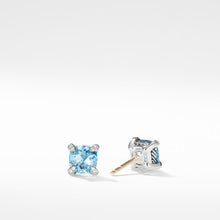 Load image into Gallery viewer, Chatelaine Stud Earrings with Blue Topaz and Diamonds
