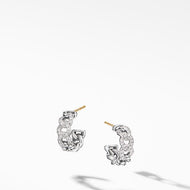 Belmont Curb Link Small Hoop Earrings with Pave Diamonds