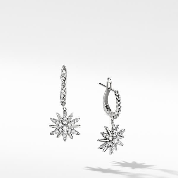 Starburst Drop Earrings with Pave Diamonds