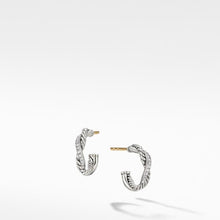 Load image into Gallery viewer, Petite Infinity Huggie Hoop Earring with Pave Diamonds
