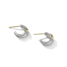 Load image into Gallery viewer, Petite X Mini Hoop Earrings with 18K Yellow Gold
