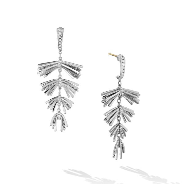 Angelika Fringe Drop Earrings with Pave Diamonds