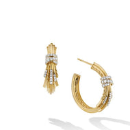 Angelika Hoop Earrings in 18K Yellow Gold with Pave Diamonds