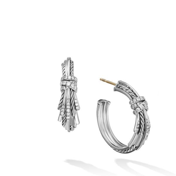 Angelika Hoop Earrings with Pave Diamonds
