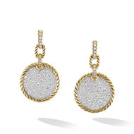 DY Elements Convertible Drop Earrings in 18K Yellow Gold with Pave Diamonds