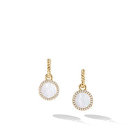 Petite DY Elements Drop Earrings in 18K Yellow Gold with Mother of Pearl and Pave Diamonds
