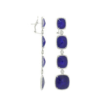 Load image into Gallery viewer, Royal Collection Lapis &amp; Diamond Tiered Earrings
