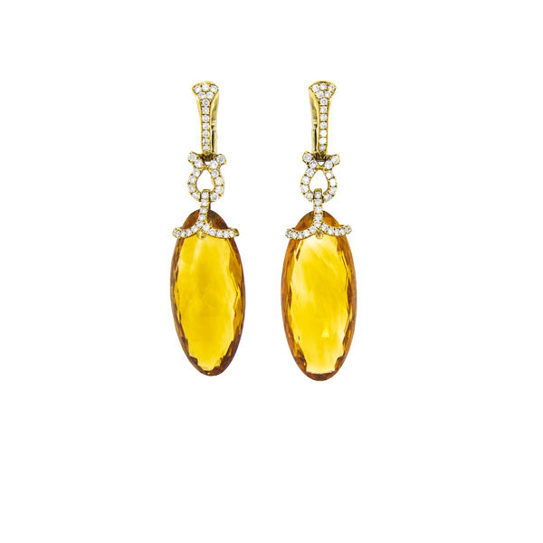 Royal Collection Citrine & Diamond Drop Earrings