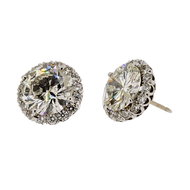 Royal Collection Big Solitaire Halo Earrings