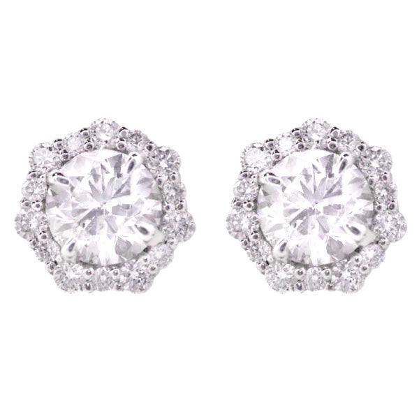 Royal Collection Diamond Stud Halo Earrings