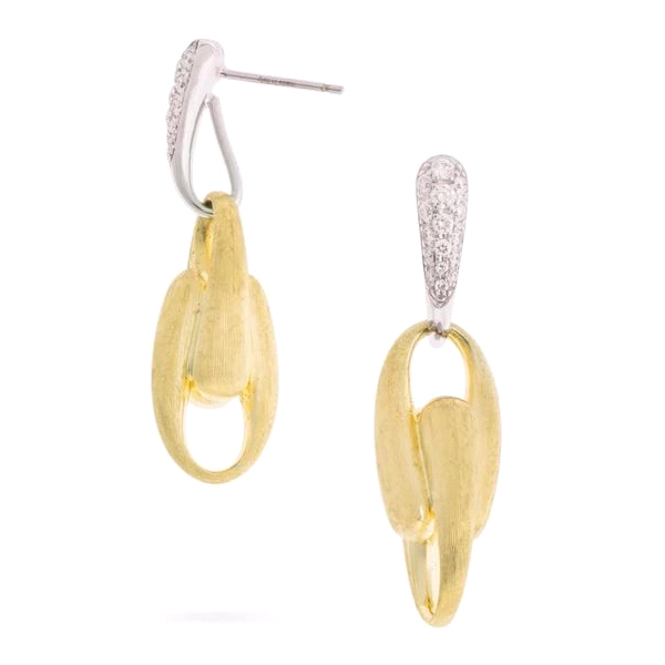 Marco Bicego Lucia Collection 18K Yellow Gold and Diamond Link Drop Earrings