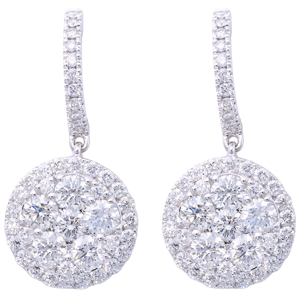 Royal Collection Diamond Cluster Drop Earrings