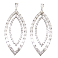 Royal Collection Double Marquise Diamond Hoop Earrings