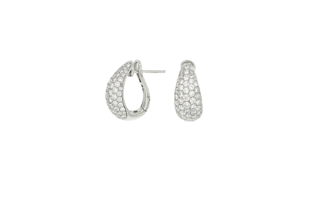 Royal Collection Diamond Tear Drop Huggie Earrings