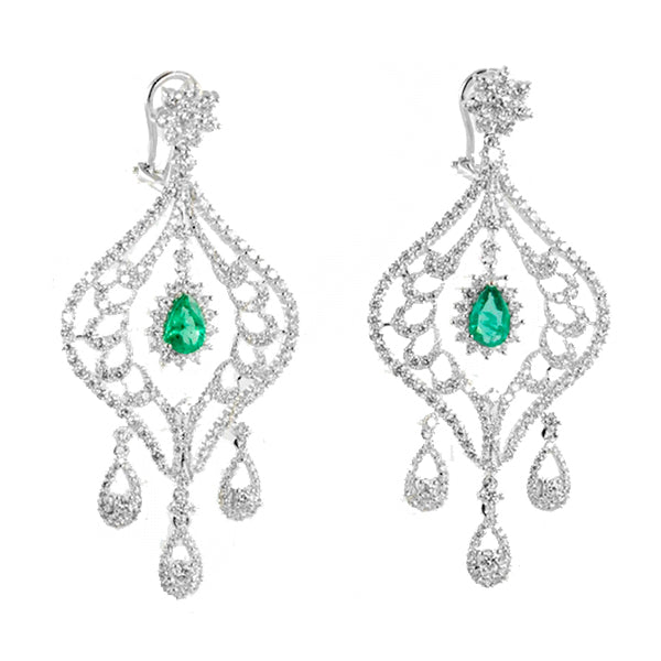 Emerald and Diamond Earrings