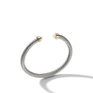 Cable Kids Bracelet in Sterling Silver with Pearls and 14K Yellow Gold