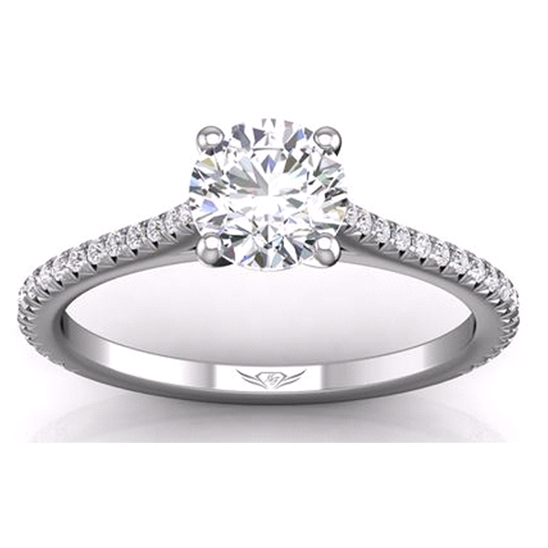Martin Flyer 4 Prong Diamond Pave Engagement Ring