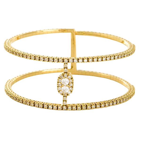 Royal Collection Open Pave Diamond Cuff Bracelet