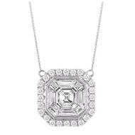 Royal Collection Invisible Set Diamond Pendant Necklace