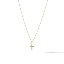 Load image into Gallery viewer, Cable Collectibles Cross Necklace in 18K Yellow Gold with Pave Diamonds
