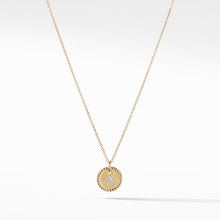Load image into Gallery viewer, Initial &quot;A&quot; Charm Necklace with Diamonds in 18K Gold
