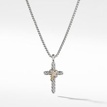 Load image into Gallery viewer, X Cross Necklace with Diamonds and Gold
