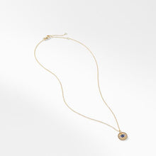 Load image into Gallery viewer, Cable Collectibles Evil Eye Charm Necklace with Blue Sapphire, Black Diamonds, and Diamonds in Gold
