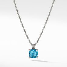 Load image into Gallery viewer, Chatelaine Pendant Necklace with Blue Topaz and Diamonds, 11mm
