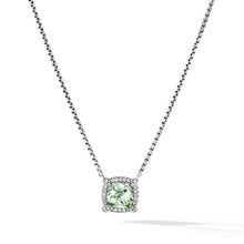 Load image into Gallery viewer, Petite Chatelaine Pave Bezel Pendant Necklace with Prasiolite and Diamonds
