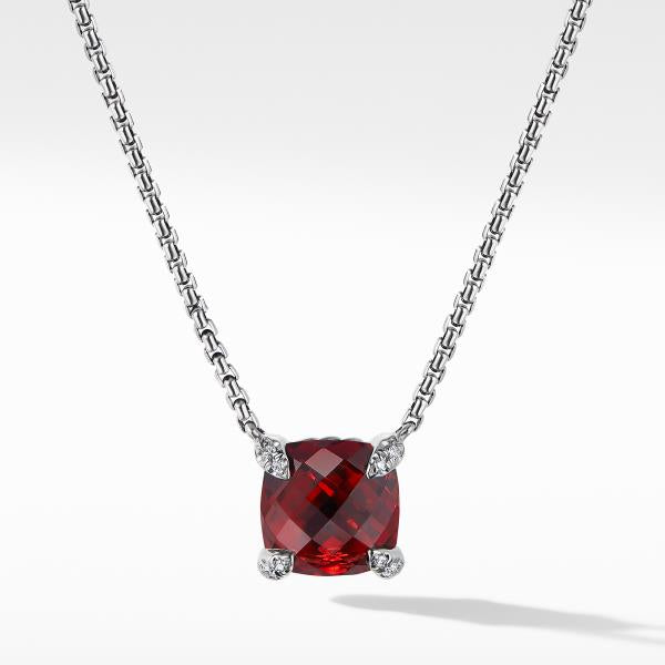 Chatelaine Pendant Necklace with Rhodalite Garnet and Diamonds