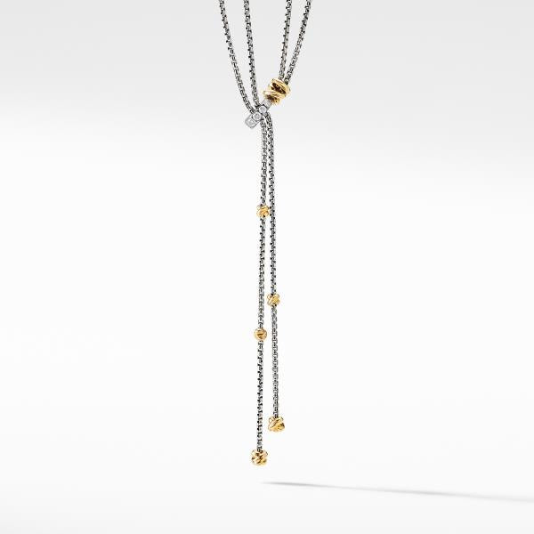 Petite Helena Y Necklace with 18K Yellow Gold and Diamonds