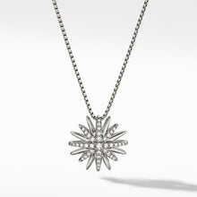 Load image into Gallery viewer, Starburst Pendant Necklace in Sterling Silver with Diamonds, 19mm
