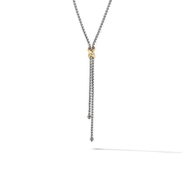 Petite X Lariat Y Necklace with 18K Yellow Gold
