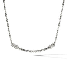 Load image into Gallery viewer, Petite X Bar Necklace with Pave Diamonds
