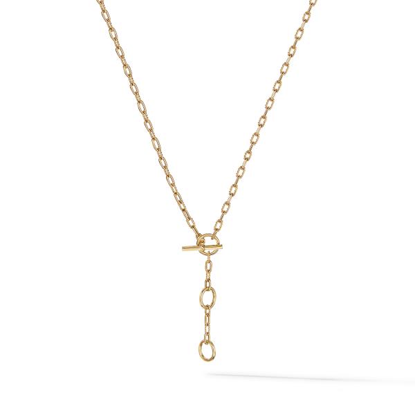 DY Madison Three Ring Chain Necklace in 18K Yellow Gold