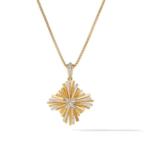 Angelika Maltese Pendant in 18K Yellow Gold with Pave Diamonds