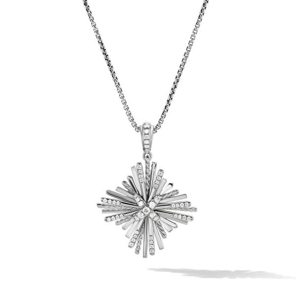 Angelika Four Point Pendant Necklace with Pave Diamonds