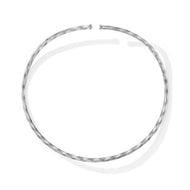 Cable Edge Collar Necklace in Recycled Sterling Silver