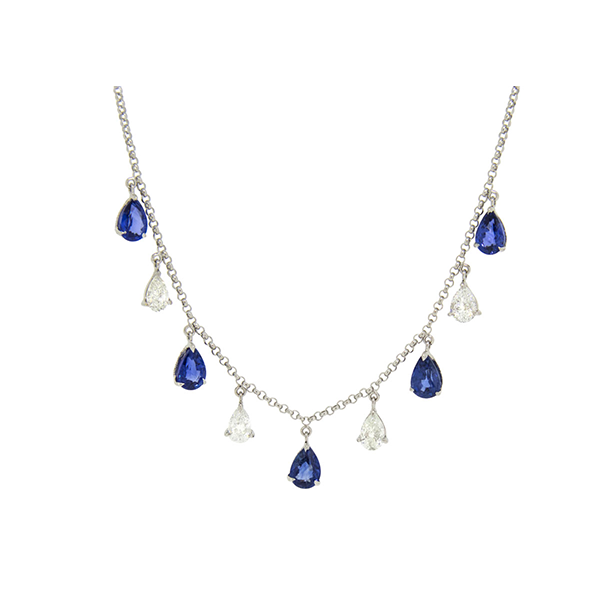Royal Collection Diamond & Sapphire Chandelier Necklace