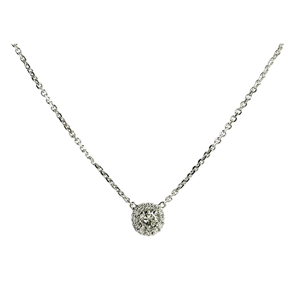Royal Collection Diamond Cluster Pendant Necklace
